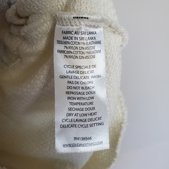 Solid & Striped Zip Front Romper Shorts Cream Size S - Picture 8 of 11